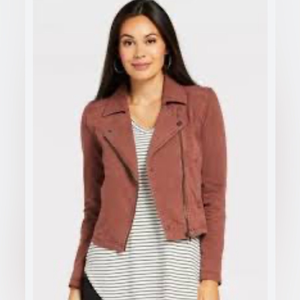 Anthropologie Rust Brown Moto Jacket